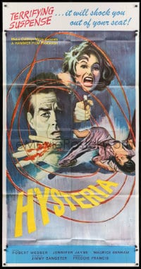 8b756 HYSTERIA 3sh 1965 Robert Webber, Hammer horror, it will shock you out of your seat!