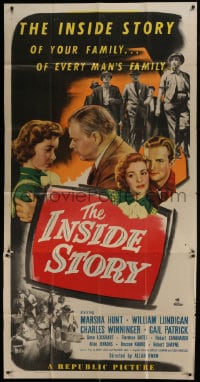 8b765 INSIDE STORY 3sh 1948 Marsha Hunt, William Lundigan, Charles Winninger & Gail Patrick!