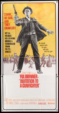 8b769 INVITATION TO A GUNFIGHTER 3sh 1964 vicious killer Yul Brynner brings a town to its knees!