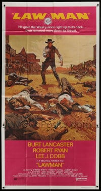 8b796 LAWMAN 3sh 1971 Frank McCarthy art of cowboy Burt Lancaster, directed by Michael Winner!