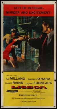 8b803 LISBON 3sh 1956 Ray Milland & Maureen O'Hara in the Portugal city of intrigue & murder!