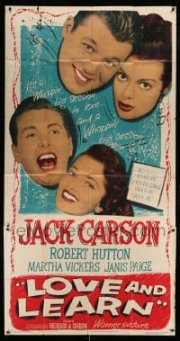 8b806 LOVE & LEARN 3sh 1947 Jack Carson, Robert Hutton, Martha Vickers, Janis Page!