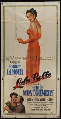 8b808 LULU BELLE 3sh 1948 full-length art of sexy smoking Dorothy Lamour & with Montgomery!