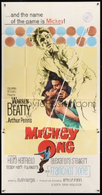 8b823 MICKEY ONE 3sh 1965 artwork of Warren Beatty, ...and the name of the game is Mickey!