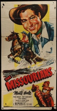 8b826 MISSOURIANS 3sh 1950 artwork of rough & tough Monte Hale smiling and punching!