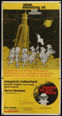 8b829 MOUSE ON THE MOON int'l 3sh 1963 cool cartoon art of English astronauts on moon!