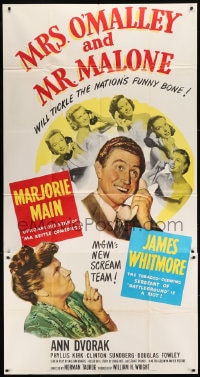 8b832 MRS. O'MALLEY & MR. MALONE 3sh 1951 Marjorie Main & Whitmore tickle the nation's funny bone!
