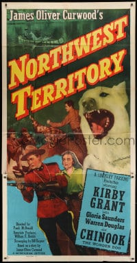 8b847 NORTHWEST TERRITORY 3sh 1951 James Oliver Curwood's Chinook the Wonder Dog & Mounties!