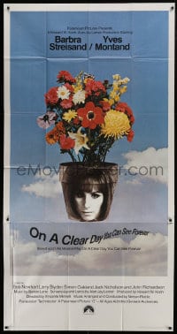 8b852 ON A CLEAR DAY YOU CAN SEE FOREVER 3sh 1970 cool image of Barbra Streisand in flower pot!