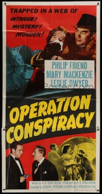 8b856 OPERATION CONSPIRACY 3sh 1957 they're trapped in a web of intrigue, mystery & murder!