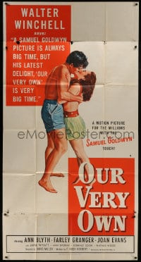 8b860 OUR VERY OWN style A 3sh 1950 different art of sexy Ann Blyth & Farley Granger kissing!