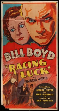 8b882 RACING LUCK 3sh 1935 great art of intense William Boyd & Barbara Worth over race horse!