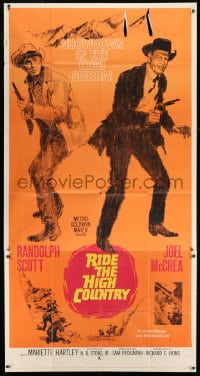 8b887 RIDE THE HIGH COUNTRY 3sh 1962 Randolph Scott & Joel McCrea, showdown in the High Sierra!