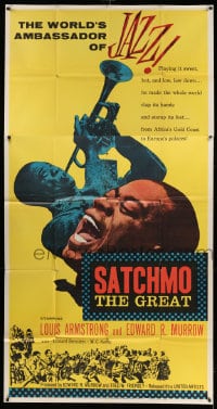 8b898 SATCHMO THE GREAT 3sh 1957 wonderful image of Louis Armstrong playing his trumpet & singing!