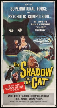 8b909 SHADOW OF THE CAT 3sh 1961 sexy Barbara Shelley, stare into its eyes if you dare!