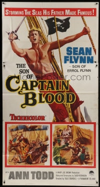 8b930 SON OF CAPTAIN BLOOD 3sh 1963 giant full-length image of barechested pirate Sean Flynn!