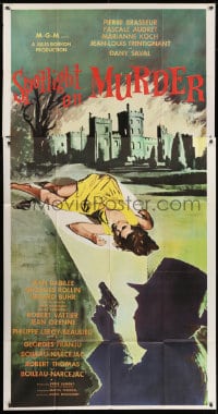 8b934 SPOTLIGHT ON MURDER 3sh 1961 Georges Franju, French, really cool noir artwork!