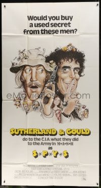 8b936 SPYS 3sh 1974 wacky cartoon art of CIA agents Elliott Gould & Donald Sutherland!