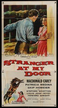 8b941 STRANGER AT MY DOOR 3sh 1956 preacher MacDonald Carey's faith can't save this killer!