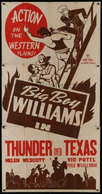 8b635 BIG BOY WILLIAMS 3sh 1940s cool art, action on the western plains, Thunder Over Texas!