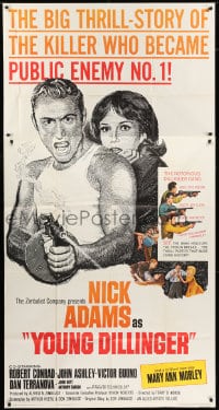 8b995 YOUNG DILLINGER 3sh 1965 Nick Adams, Mary Ann Mobley, filmed with machine-gun speed!
