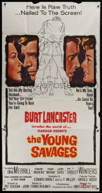 8b996 YOUNG SAVAGES 3sh 1961 Burt Lancaster, Dina Merrill, directed by John Frankenheimer