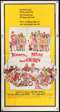 8b998 YOURS, MINE & OURS 3sh 1968 art of Henry Fonda, Lucy Ball & their 18 kids by Frank Frazetta!