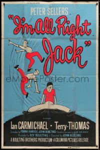 8b019 I'M ALL RIGHT JACK 40x60 1960 everybody loves Peter Sellers, English comedy, dayglo image!