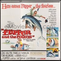 8b353 FLIPPER'S NEW ADVENTURE 6sh 1964 art of Luke Halpin & dolphin, Flipper and the Pirates!