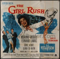 8b361 GIRL RUSH 6sh 1955 sexy showgirl Rosalind Russell, Fernando Lamas & Eddie Albert in Las Vegas