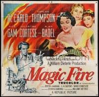 8b385 MAGIC FIRE 6sh 1955 William Dieterle, art of Yvonne De Carlo & Alan Badel as Richard Wagner!