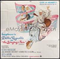 8b415 SINGING NUN 6sh 1966 great artwork of religious Debbie Reynolds with guitar riding Vespa!