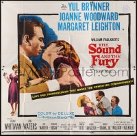 8b419 SOUND & THE FURY 6sh 1959 Yul Brynner with hair, Joanne Woodward, directed by Martin Ritt!