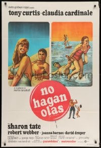 8b490 DON'T MAKE WAVES Argentinean 1967 Tony Curtis, super sexy Sharon Tate & Claudia Cardinale!