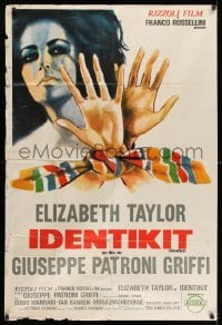 8b493 DRIVER'S SEAT Argentinean 1975 cool different artwork of Elizabeth Taylor with hands tied!