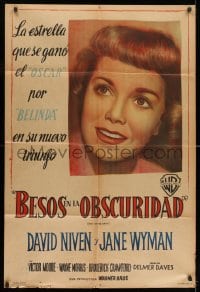 8b529 KISS IN THE DARK Argentinean 1949 super close portrait of Jane Wyman!