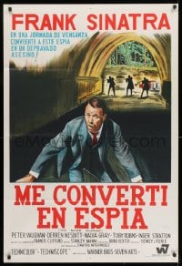 8b549 NAKED RUNNER Argentinean 1967 different art of Frank Sinatra running from men in tunnel!