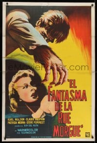 8b561 PHANTOM OF THE RUE MORGUE Argentinean 1954 art of the mammoth monstrous man & sexy girl!