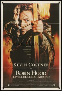 8b565 ROBIN HOOD PRINCE OF THIEVES Argentinean 1991 super c/u of Kevin Costner w/flaming arrow!