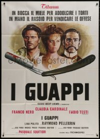 8b185 BLOOD BROTHERS Italian 1p 1974 art of Claudia Cardinale, Nero, Testi & bloody straight razor!