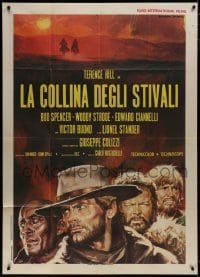 8b187 BOOT HILL Italian 1p 1969 art of Woody Strode, Terence Hill & Bud Spencer by Gasparri!