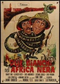 8b206 DUE BIANCHI NELL'AFRICA NERA Italian 1p 1970 Franco art of snake constricting Franco & Ciccio!