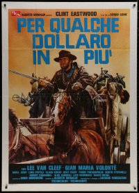 8b213 FOR A FEW DOLLARS MORE Italian 1p R1980s different art of Eastwood on stagecoach by Ciriello!