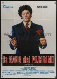 8b218 GANG Italian 1p 1977 Jacques Deray, great Ciriello art of Alain Delon holding gun & rose!