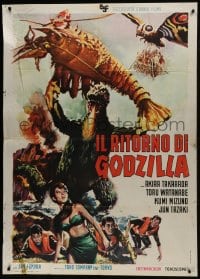 8b224 GODZILLA VS. THE SEA MONSTER Italian 1p 1969 completely different giant lobster artwork!
