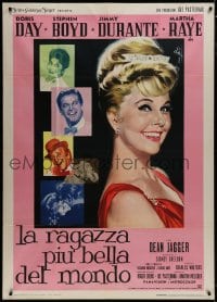 8b239 JUMBO Italian 1p 1963 Nistri art of Doris Day, Jimmy Durante, Stephen Boyd & Raye, rare!