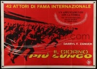 8b252 LONGEST DAY horizontal Italian 1p R1969 Zanuck's WWII D-Day movie with 42 international stars!