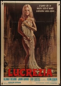 8b254 LUCREZIA BORGIA L'AMANTE DEL DIAVOLO Italian 1p 1969 Piovano art of sexy naked Olinka Berova!