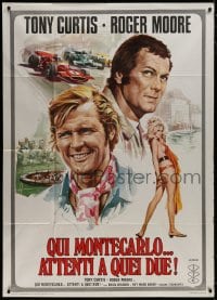 8b264 MISSION MONTE CARLO Italian 1p 1974 Roger Moore & Tony Curtis, Persuaders, racing & gambling!