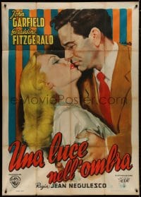 8b272 NOBODY LIVES FOREVER Italian 1p 1950 Ciriello art of John Garfield & Geraldine Fitzgerald!